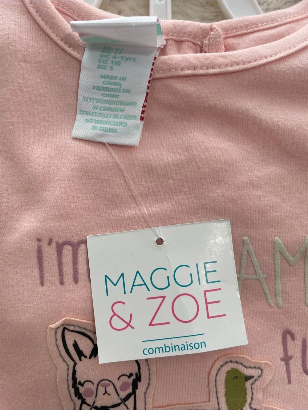SALE! NWT Maggie & Zoe Pink Llama Ruffle Top with Patterned Leggings Size 5T